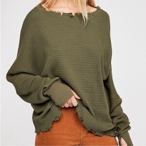 Green waffle long sleeve